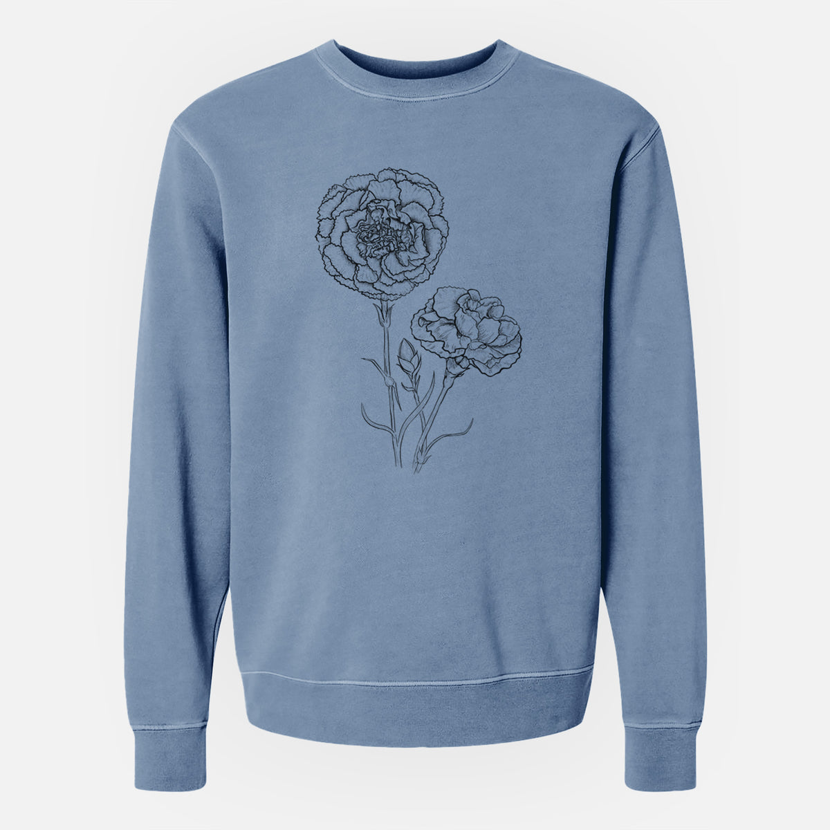 Carnations - Dianthus caryophyllus - Unisex Pigment Dyed Crew Sweatshirt