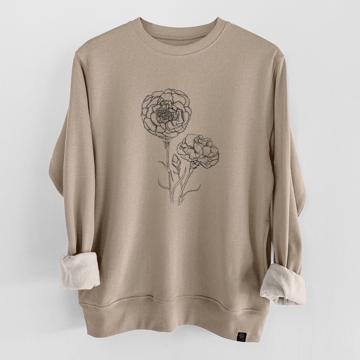 Carnations - Dianthus caryophyllus  - Unisex Reclaimed Crewneck Sweatshirt