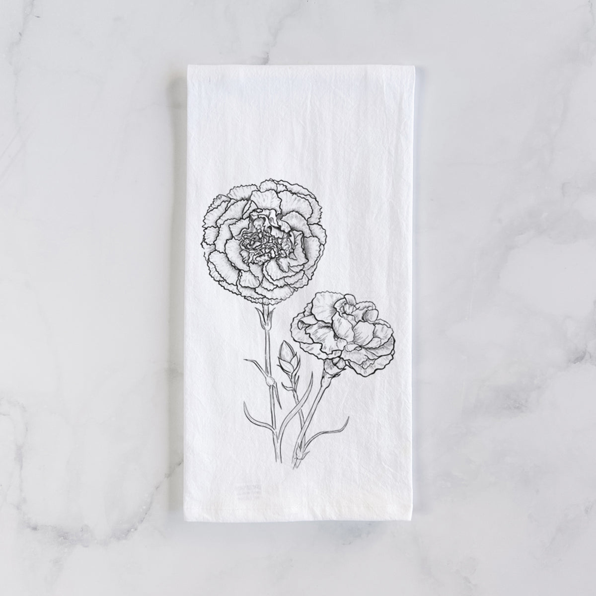 Carnations - Dianthus caryophyllus Tea Towel