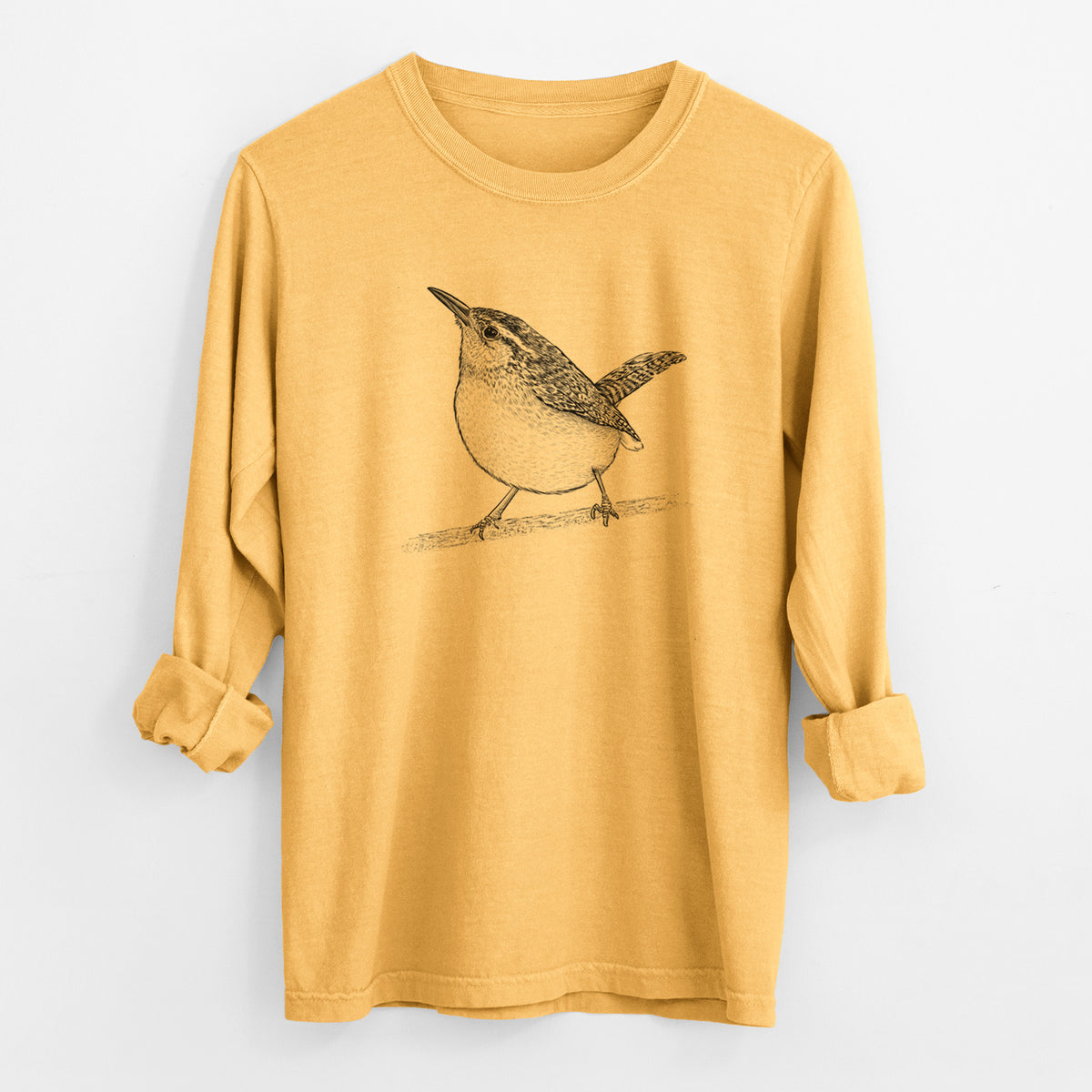 Carolina Wren - Thryothorus ludovicianus - Unisex Comfort Colors 100% Cotton Long Sleeve