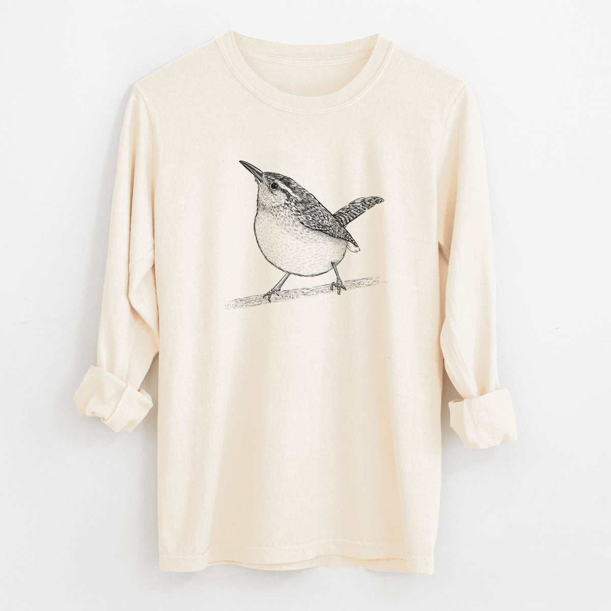 Carolina Wren - Thryothorus ludovicianus - Unisex Comfort Colors 100% Cotton Long Sleeve