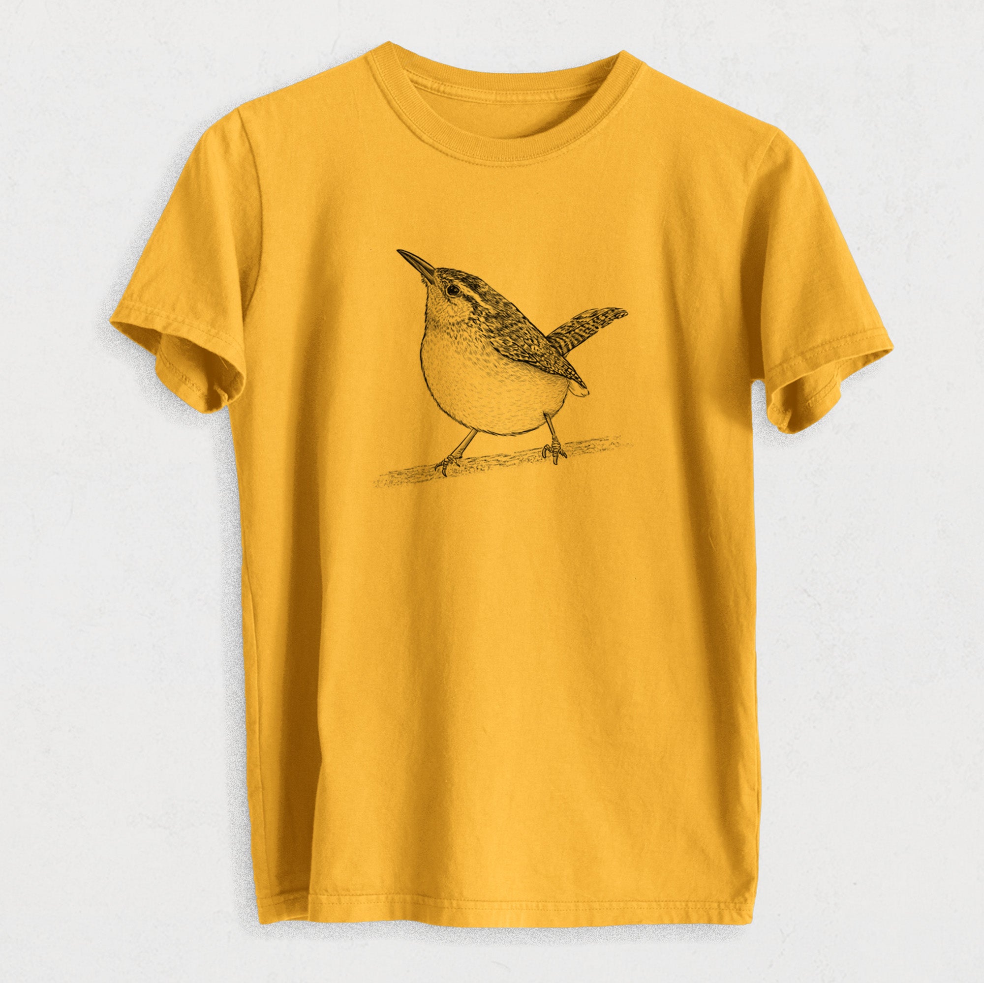 Carolina Wren - Thryothorus ludovicianus - Heavyweight Men's 100% Organic Cotton Tee