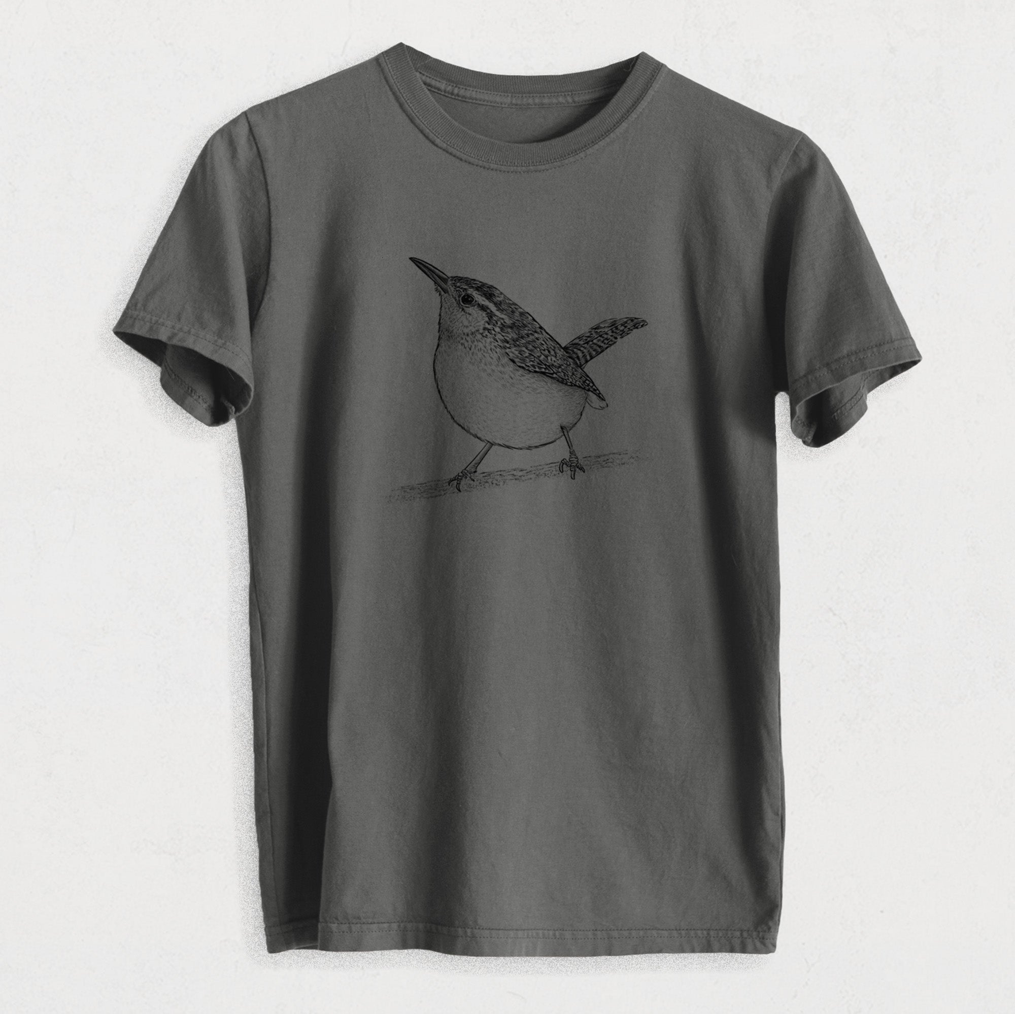 Carolina Wren - Thryothorus ludovicianus - Heavyweight Men's 100% Organic Cotton Tee