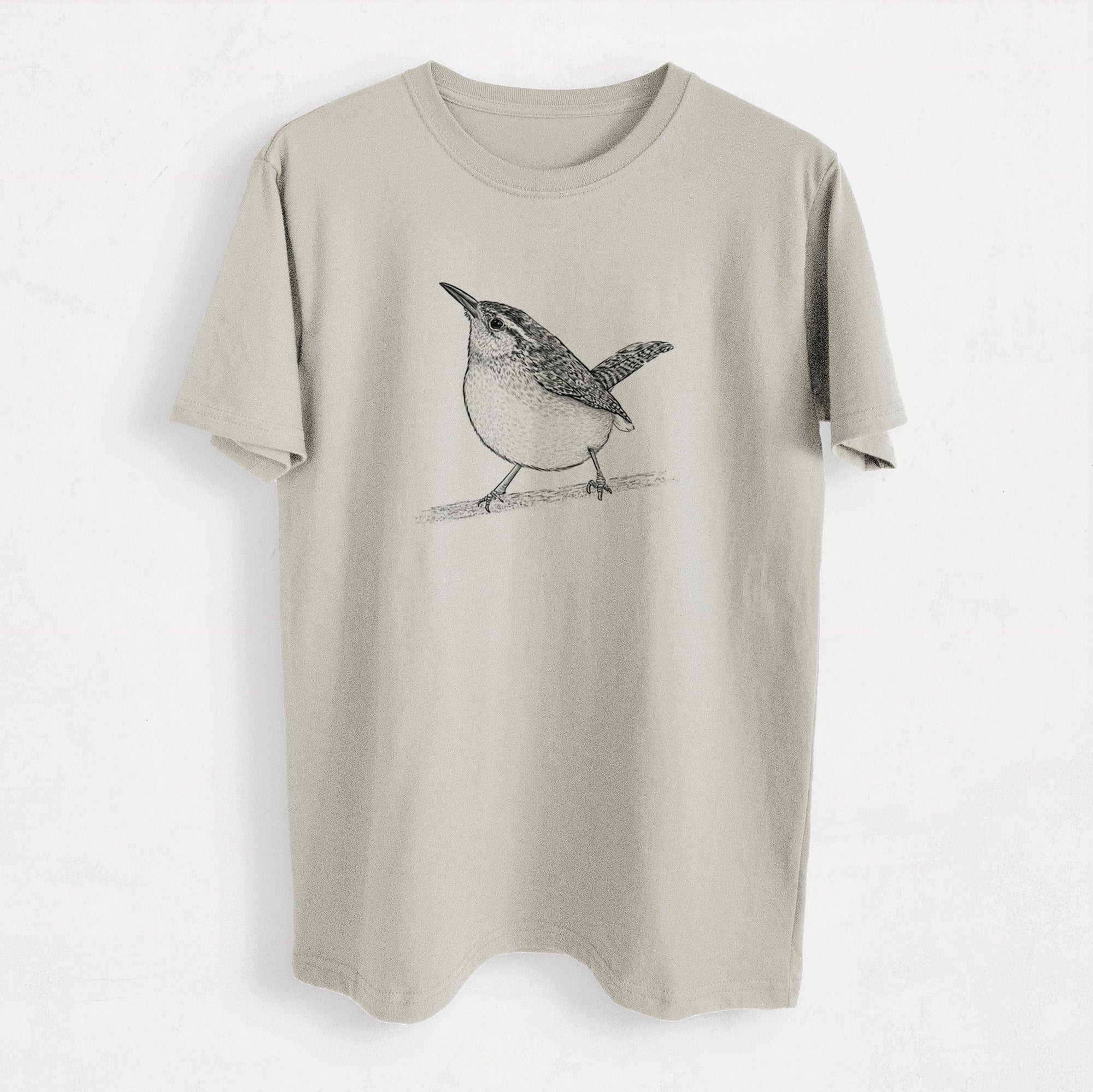 Carolina Wren - Thryothorus ludovicianus - Heavyweight Men's 100% Organic Cotton Tee