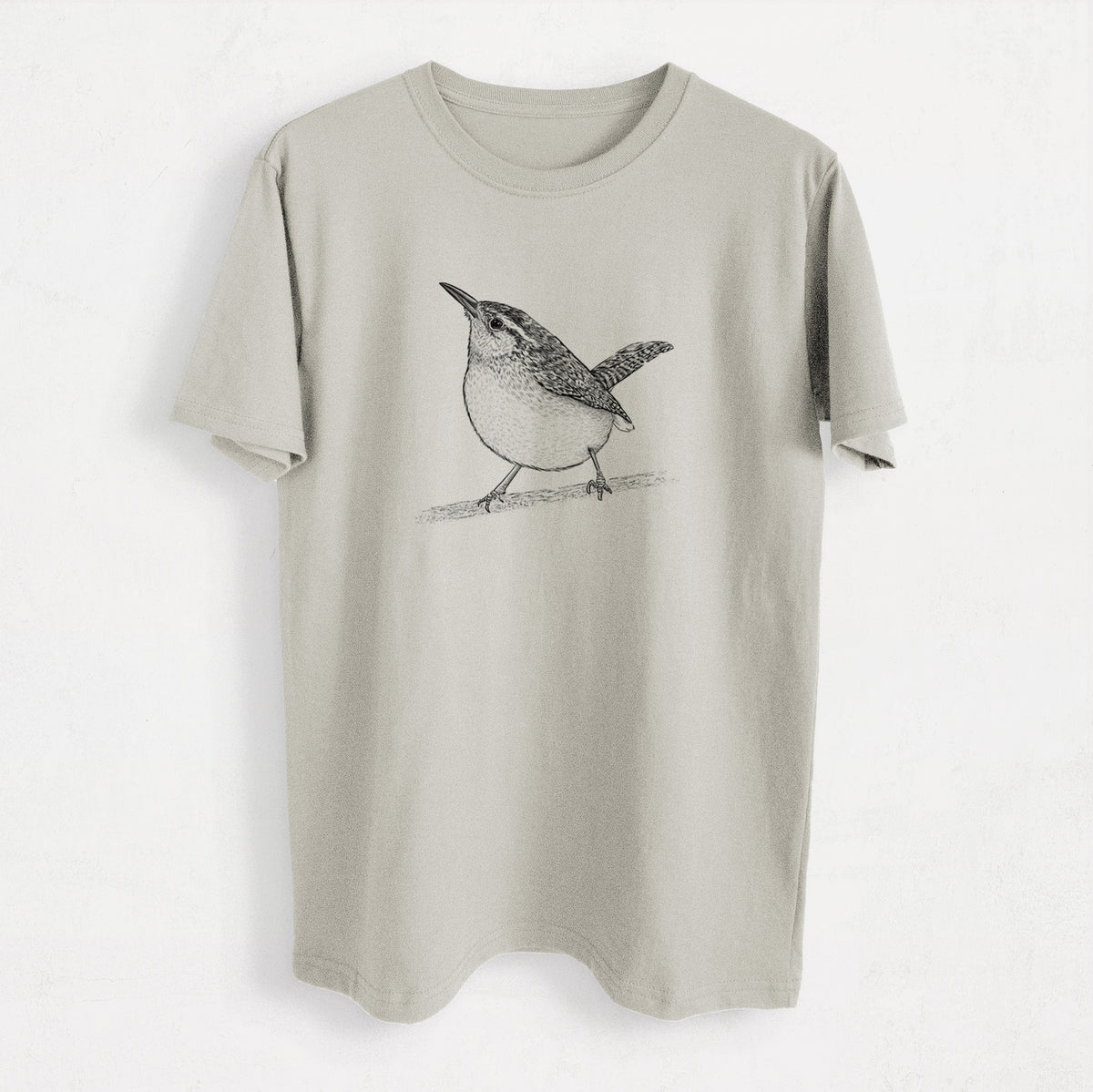 Carolina Wren - Thryothorus ludovicianus - Heavyweight Men&#39;s 100% Organic Cotton Tee