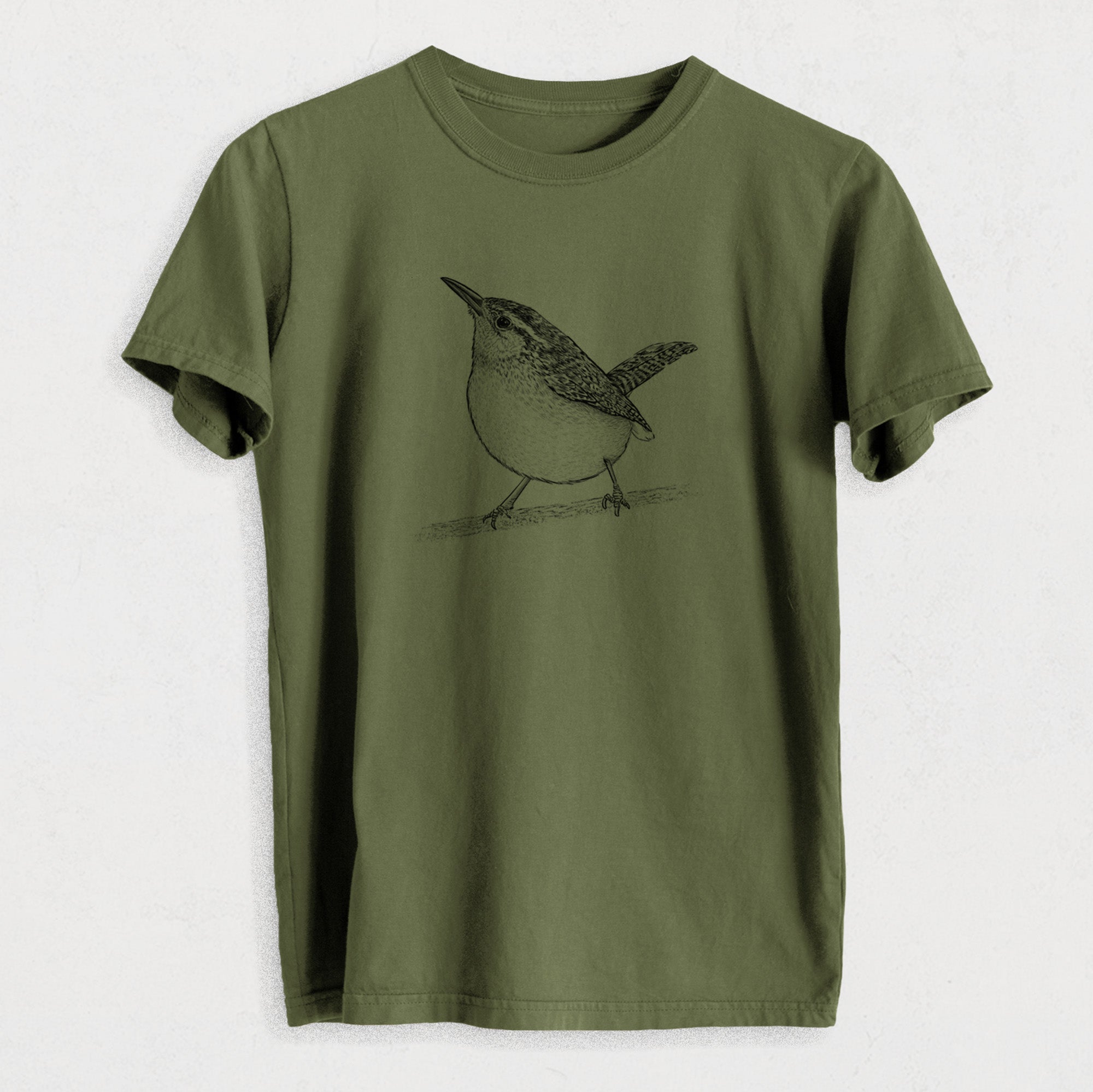 Carolina Wren - Thryothorus ludovicianus - Heavyweight Men's 100% Organic Cotton Tee