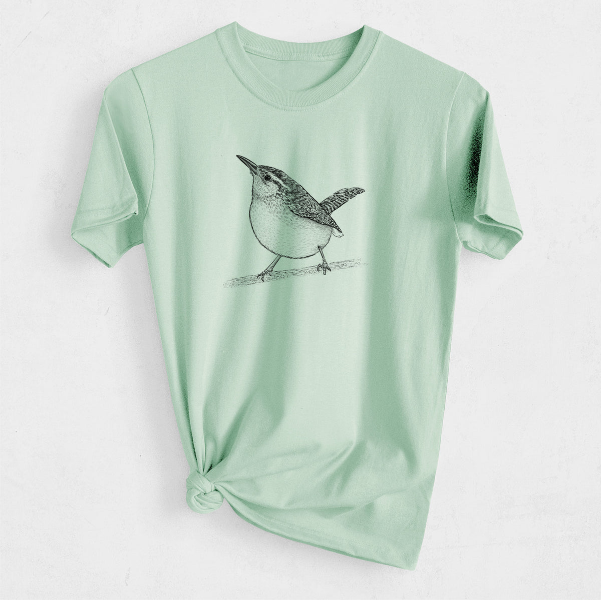 Carolina Wren - Thryothorus ludovicianus - Heavyweight Men&#39;s 100% Organic Cotton Tee