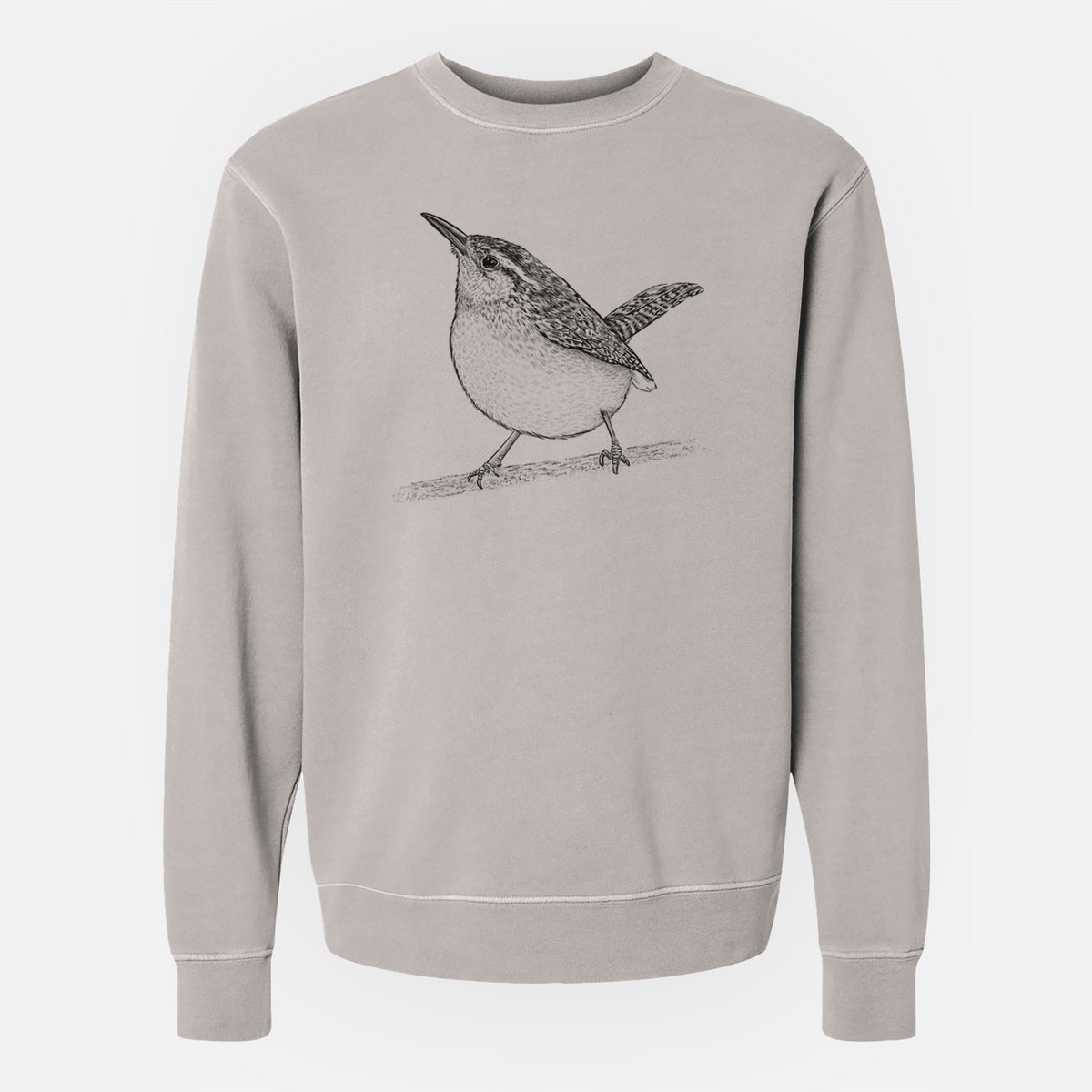 Carolina Wren - Thryothorus ludovicianus - Unisex Pigment Dyed Crew Sweatshirt