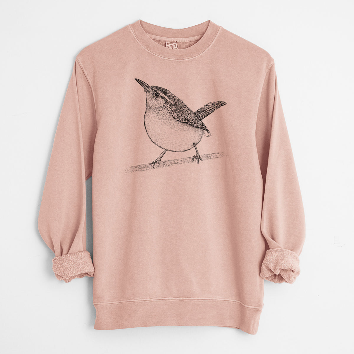 Carolina Wren - Thryothorus ludovicianus - Unisex Pigment Dyed Crew Sweatshirt