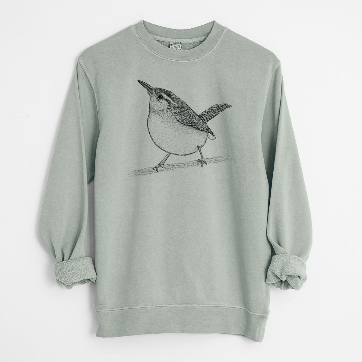 Carolina Wren - Thryothorus ludovicianus - Unisex Pigment Dyed Crew Sweatshirt