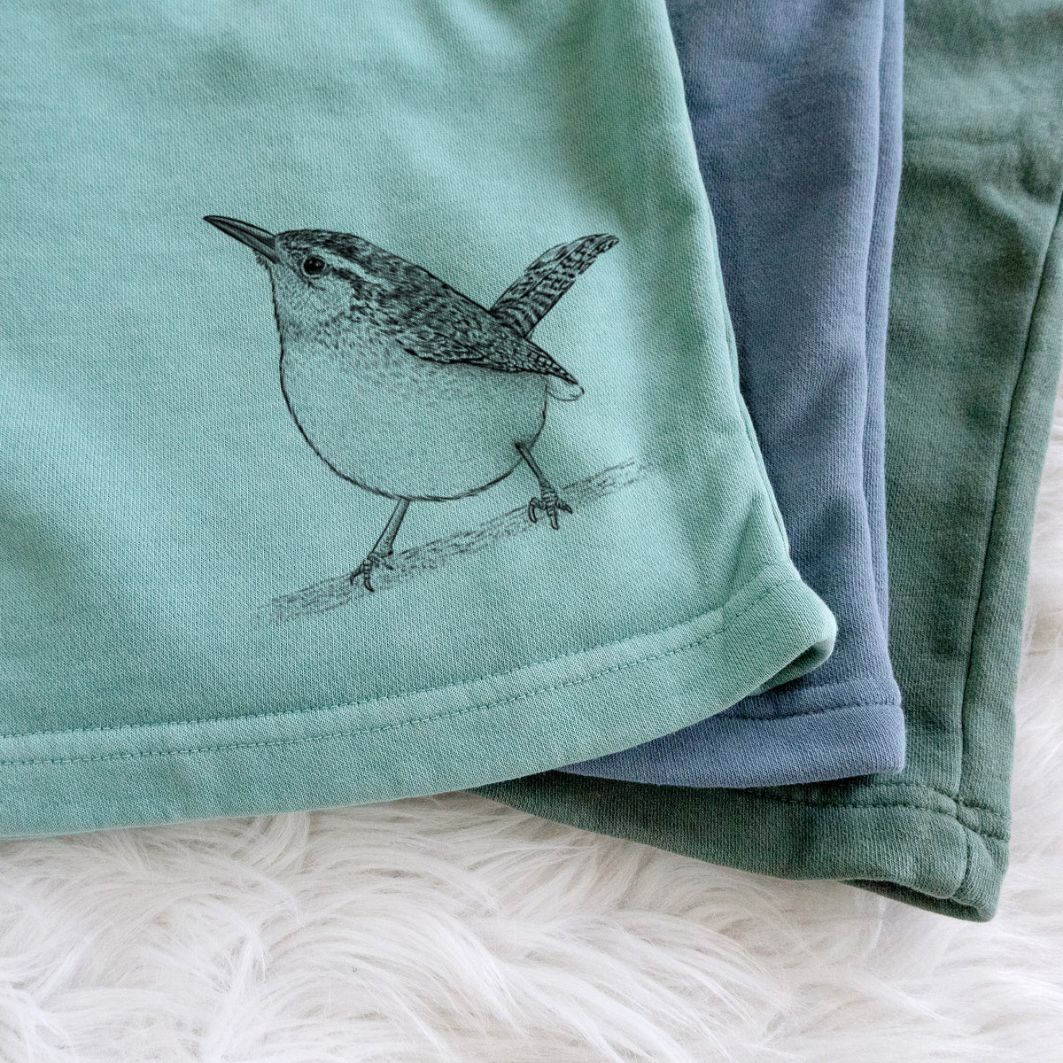 Carolina Wren - Thryothorus ludovicianus - Unisex Pigment Dyed Shorts