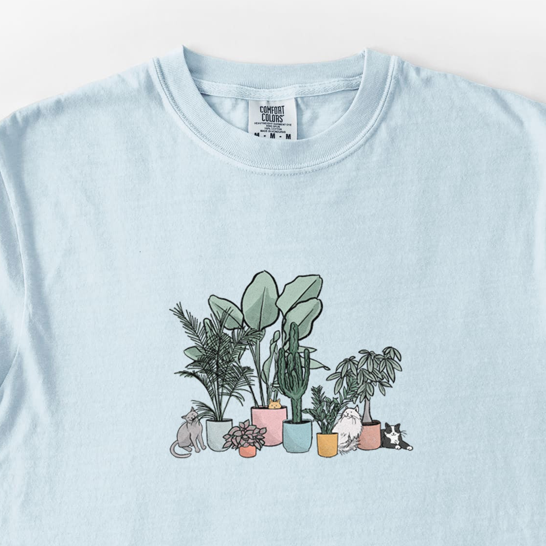 Cats and Plants - Unisex Comfort Colors Garment-Dyed Heavyweight T-shirt
