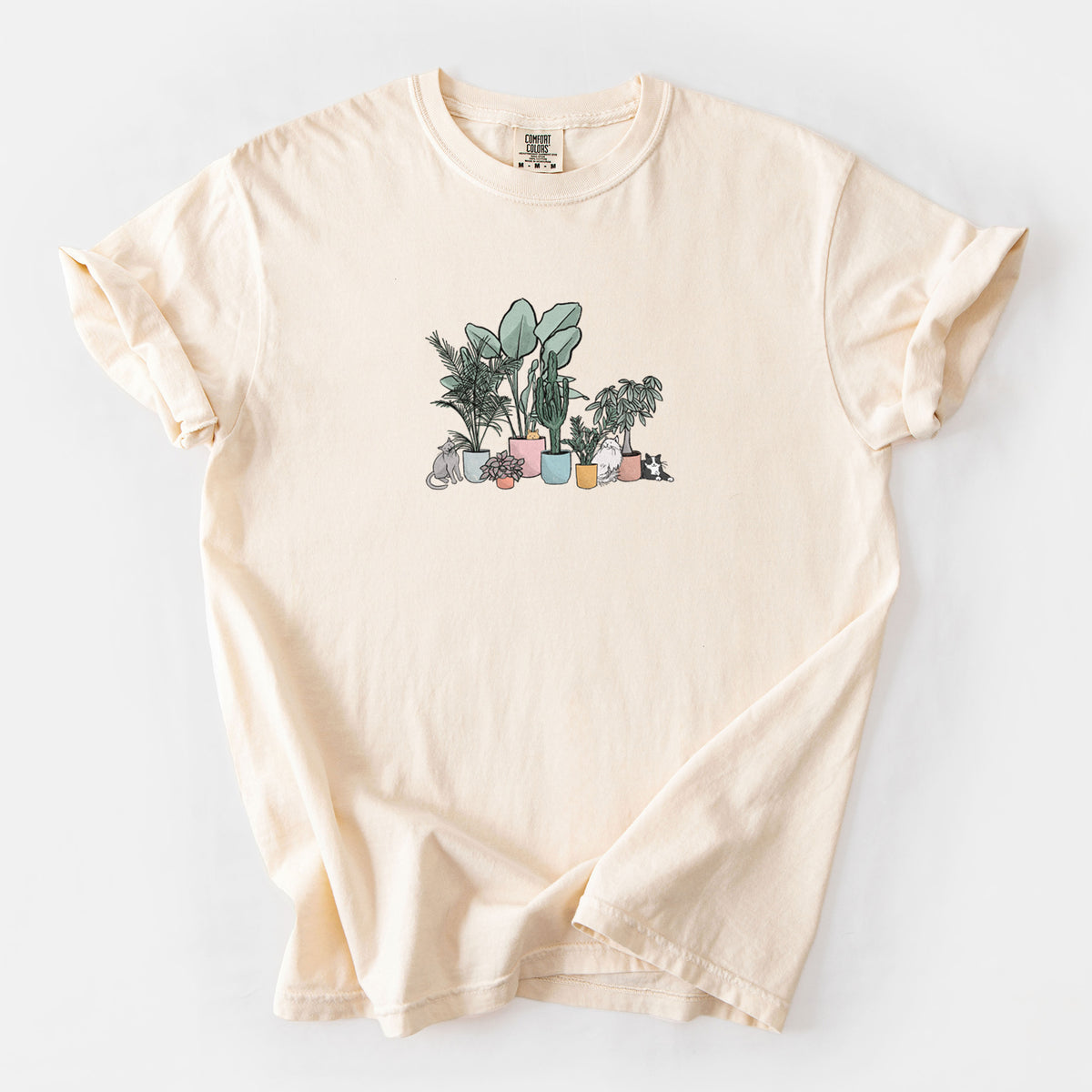 Cats and Plants - Unisex Comfort Colors Garment-Dyed Heavyweight T-shirt
