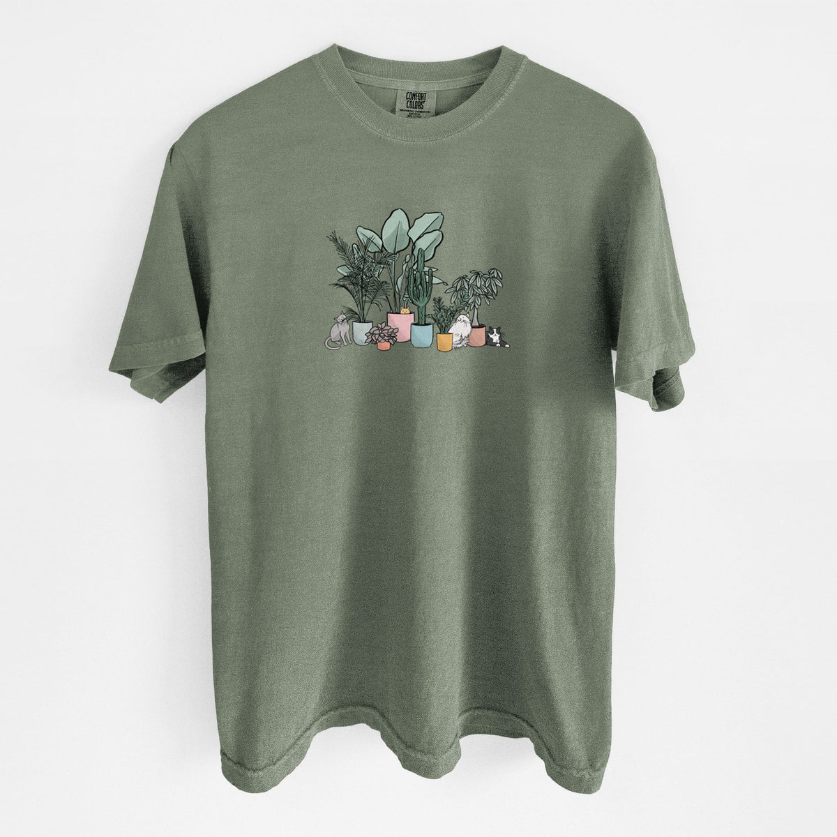 Cats and Plants - Unisex Comfort Colors Garment-Dyed Heavyweight T-shirt