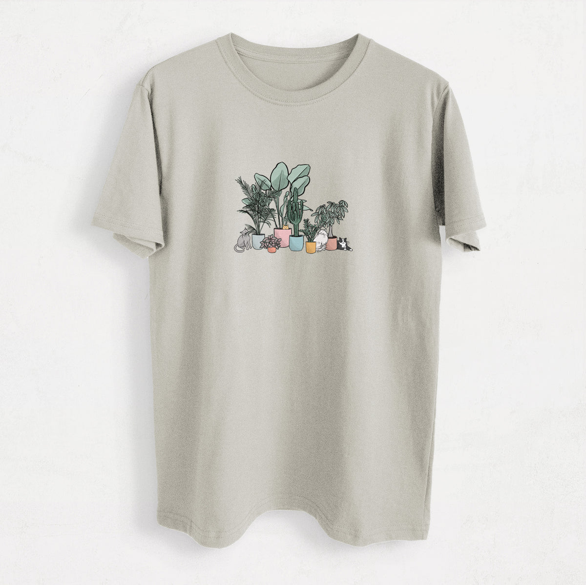 Cats and Plants - Heavyweight Men&#39;s 100% Organic Cotton Tee