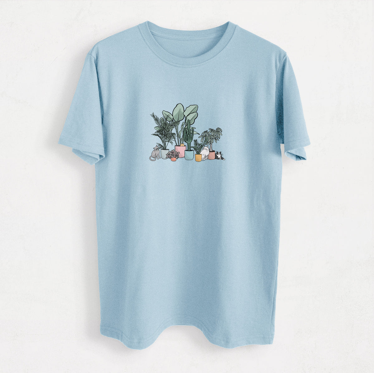 Cats and Plants - Heavyweight Men&#39;s 100% Organic Cotton Tee