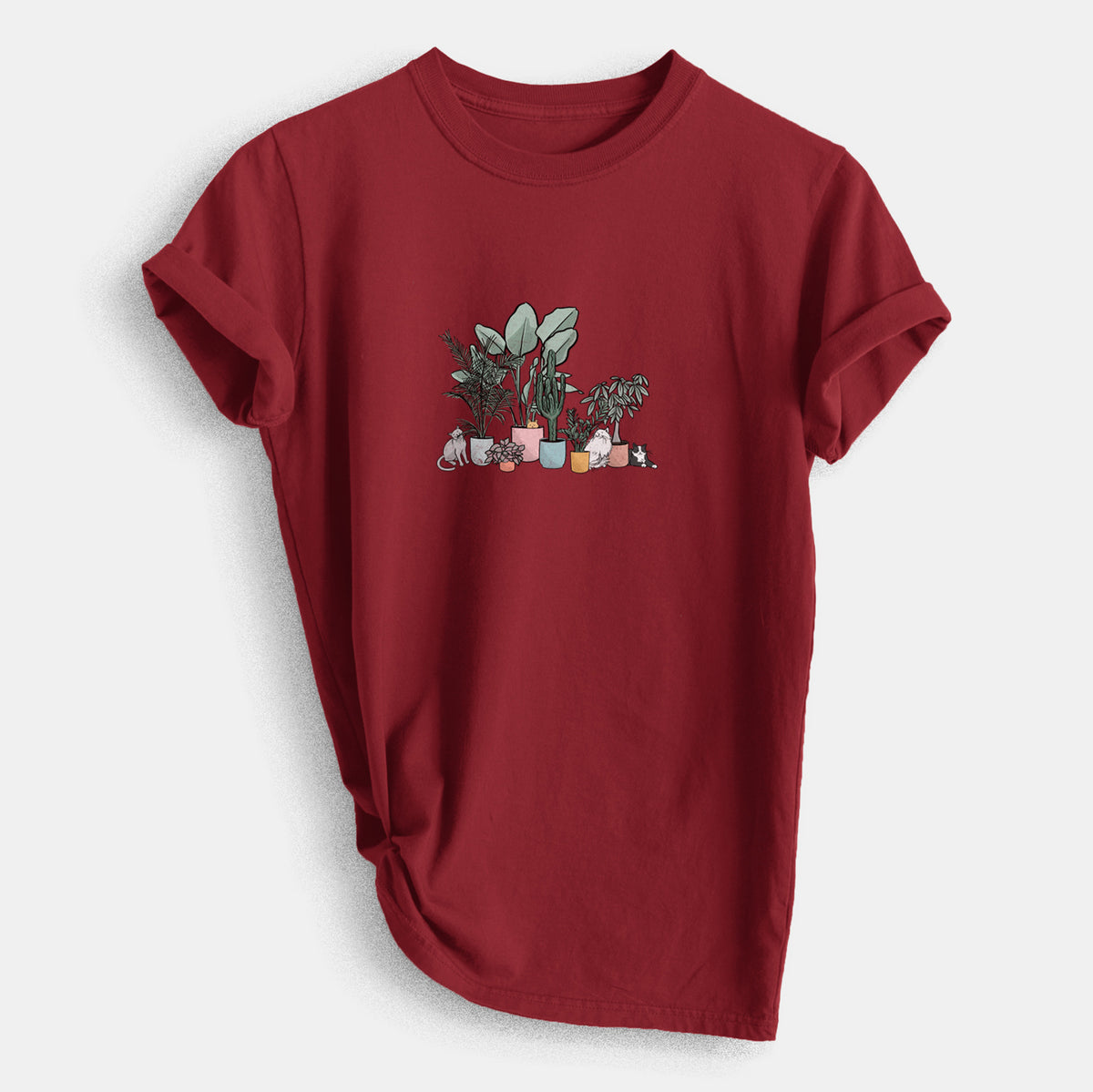 Cats and Plants - Heavyweight Men&#39;s 100% Organic Cotton Tee