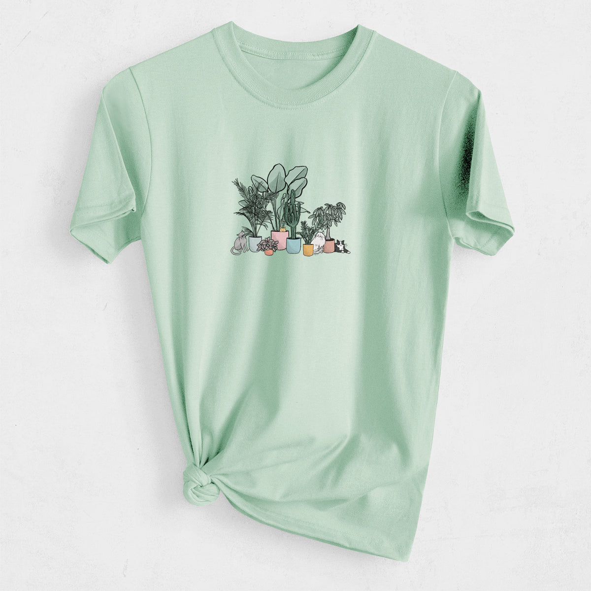 Cats and Plants - Heavyweight Men&#39;s 100% Organic Cotton Tee