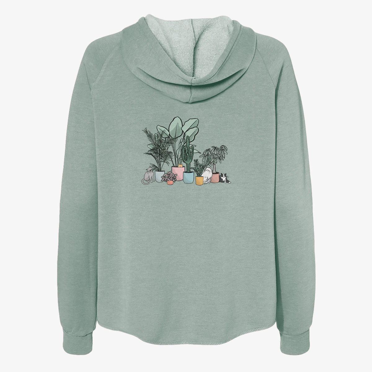 Cats and Plants - Women&#39;s Cali Wave Zip-Up Sweatshirt