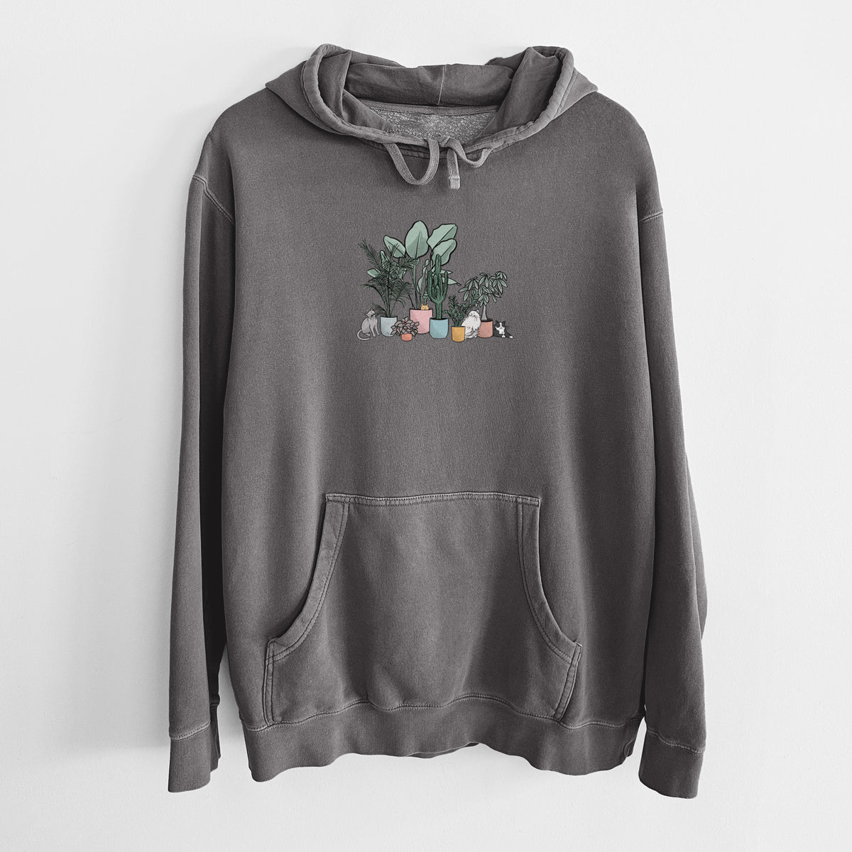 Cats and Plants - Unisex Pigment Dyed Hoodie