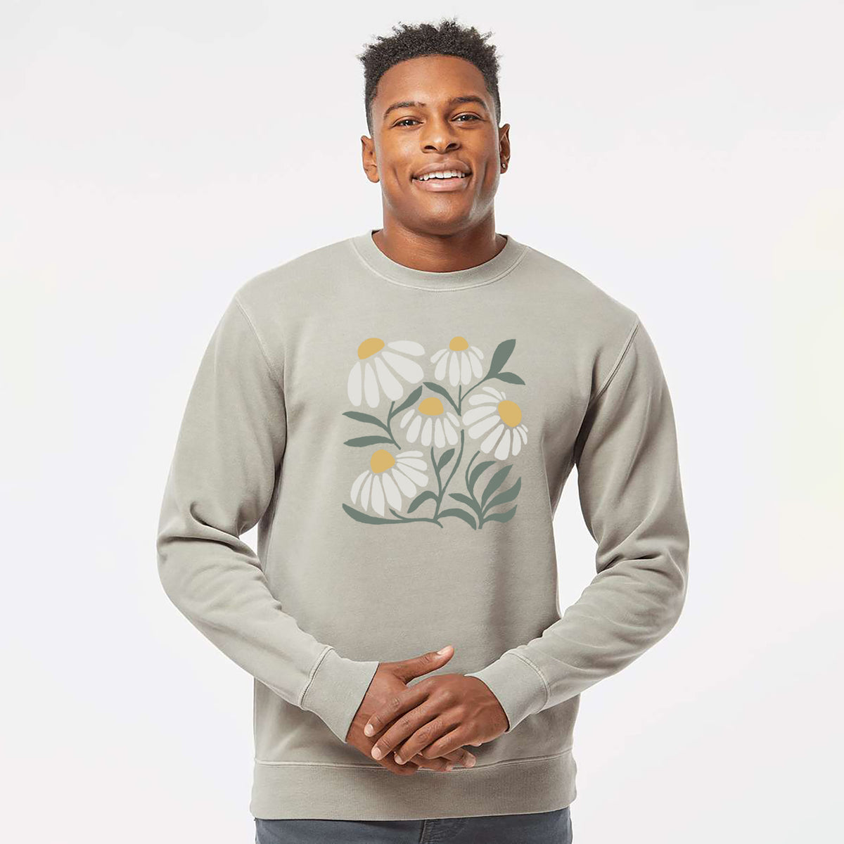 Chamomile Vibes - Unisex Pigment Dyed Crew Sweatshirt