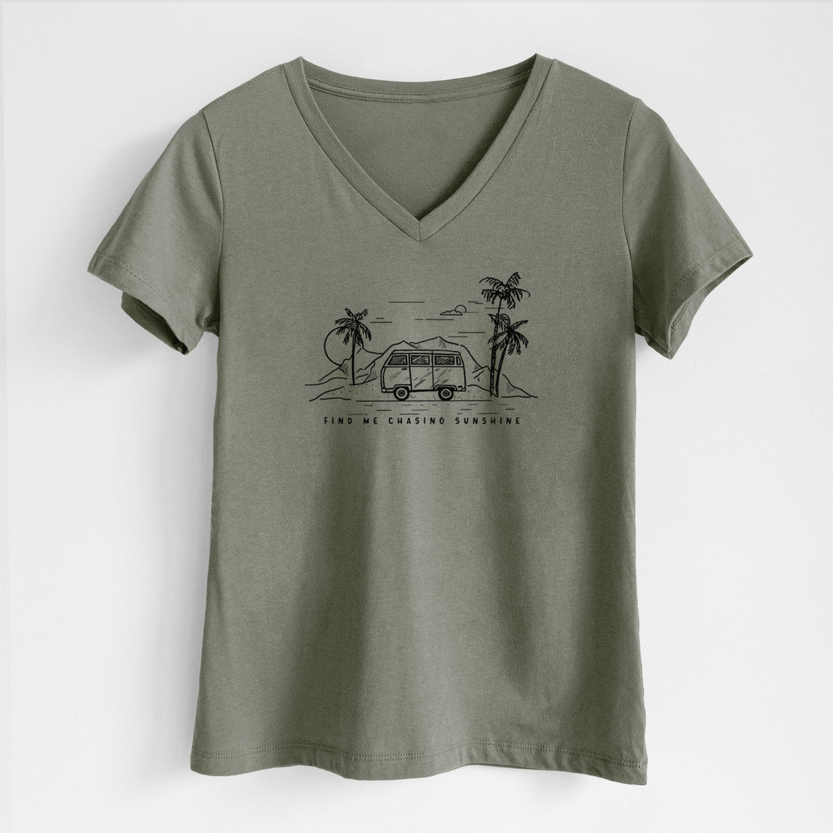 Find Me Chasing Sunshine - Women&#39;s Lightweight Relaxed Fit 100% Cotton V-neck