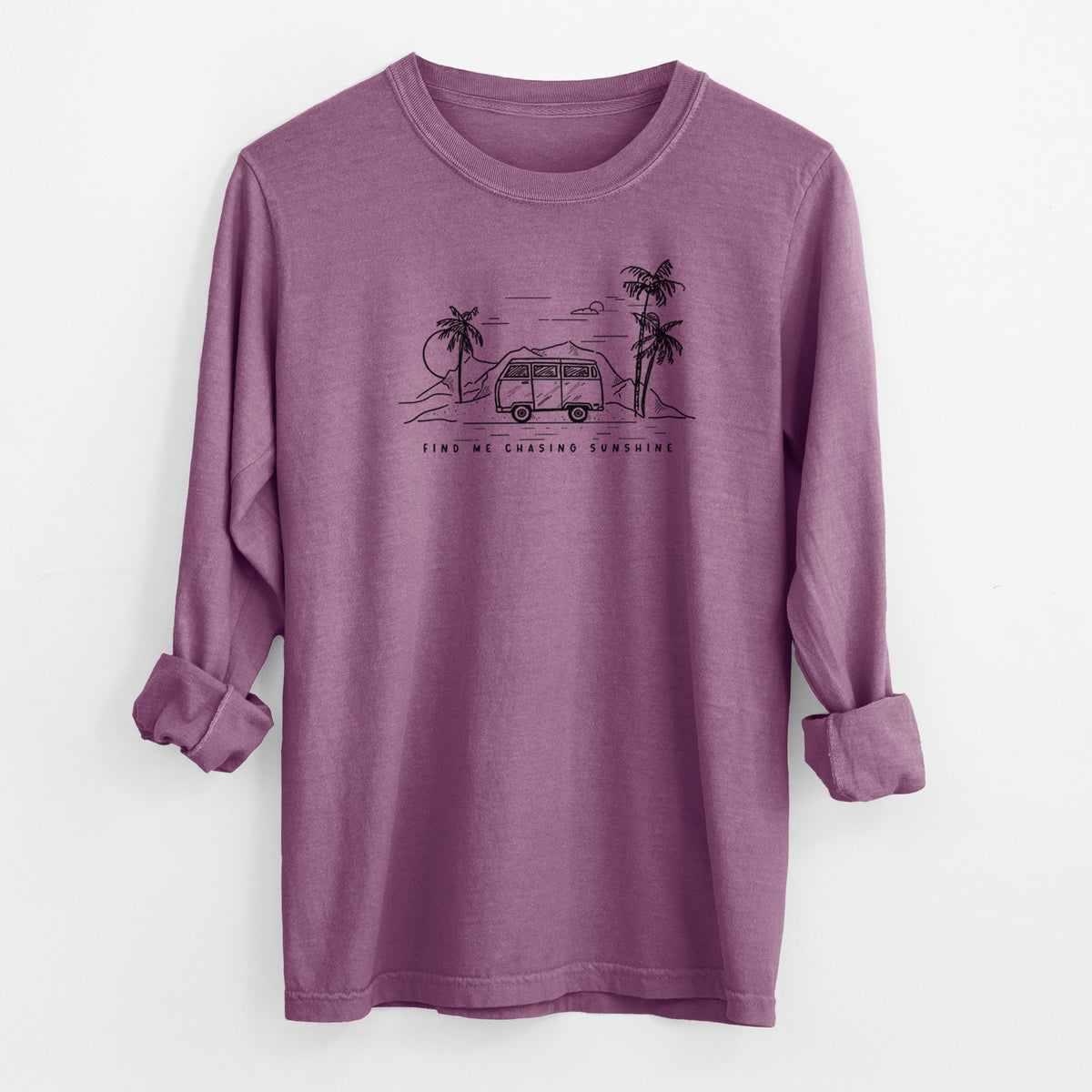 Find Me Chasing Sunshine - Men&#39;s Heavyweight 100% Cotton Long Sleeve