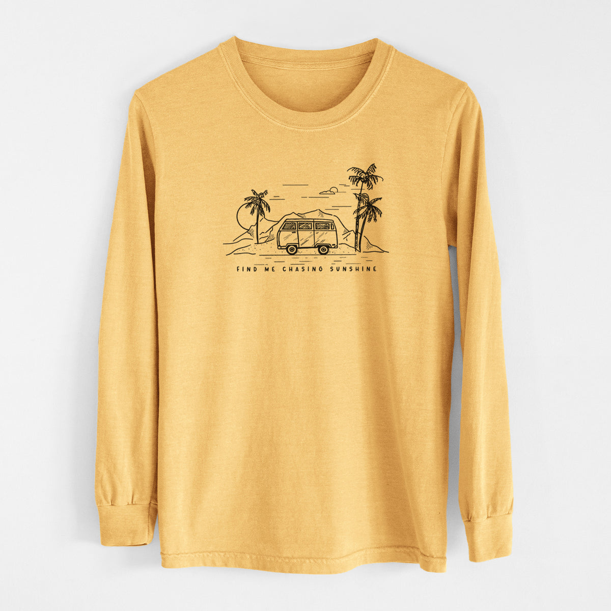 Find Me Chasing Sunshine - Men&#39;s Heavyweight 100% Cotton Long Sleeve