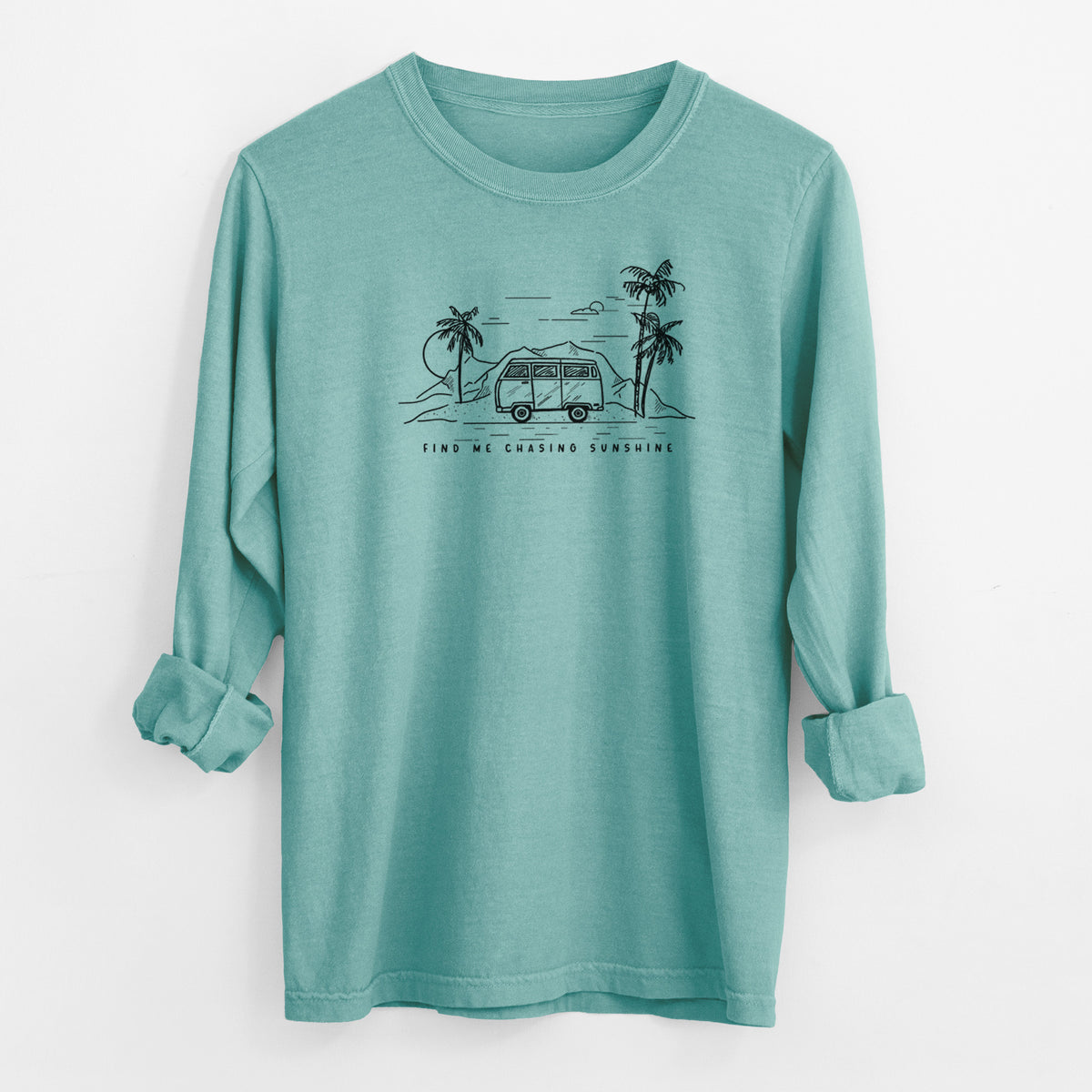 Find Me Chasing Sunshine - Men&#39;s Heavyweight 100% Cotton Long Sleeve
