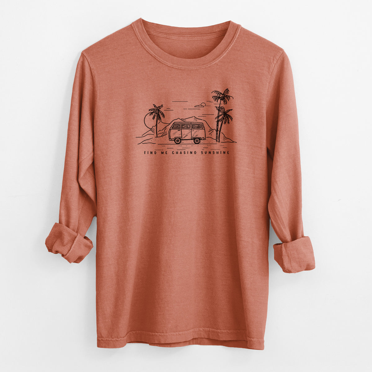 Find Me Chasing Sunshine - Men&#39;s Heavyweight 100% Cotton Long Sleeve