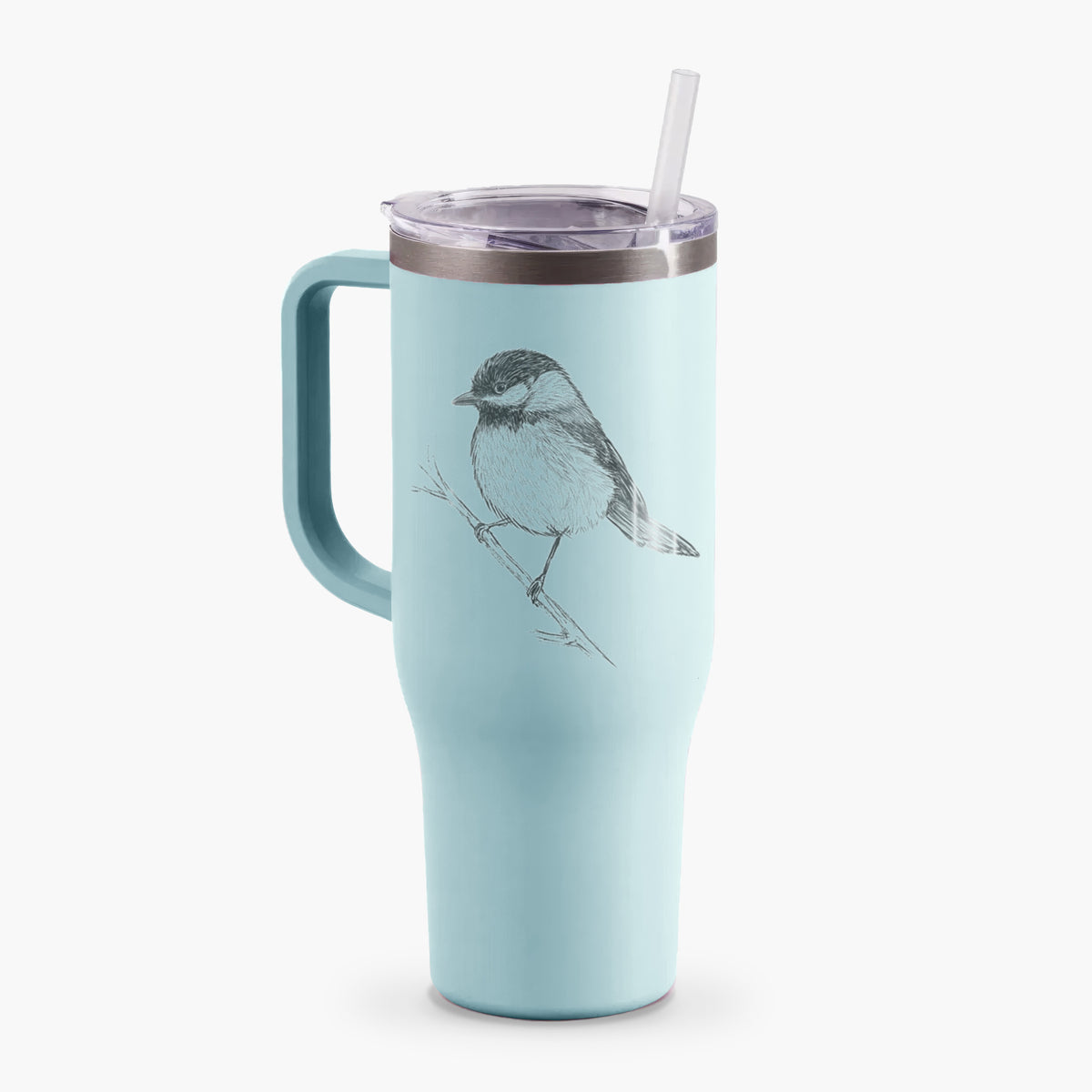 Black-capped Chickadee - Poecile atricapillus - 40oz Tumbler with Handle