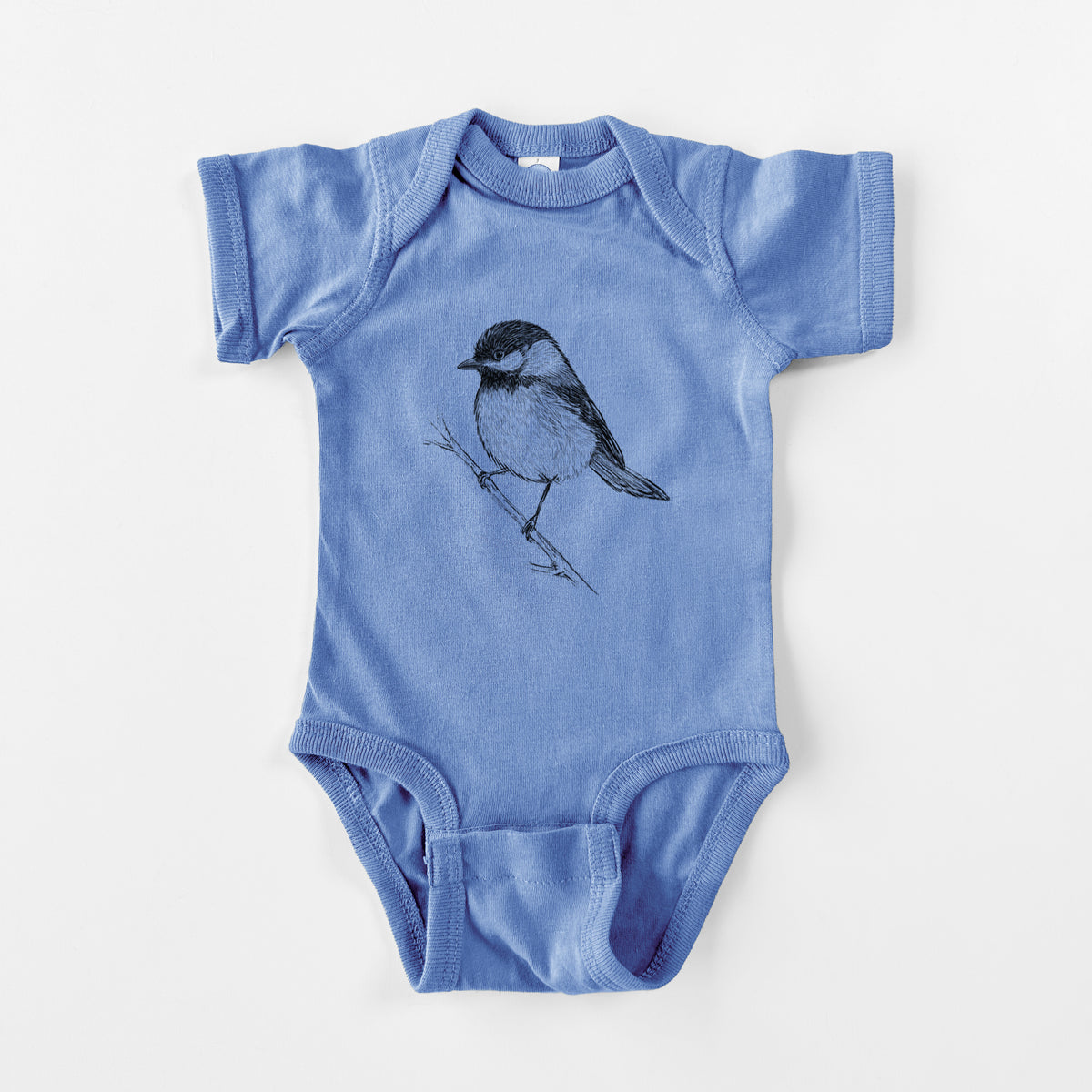 Black-capped Chickadee - Poecile atricapillus - Baby Fine Jersey Bodysuit