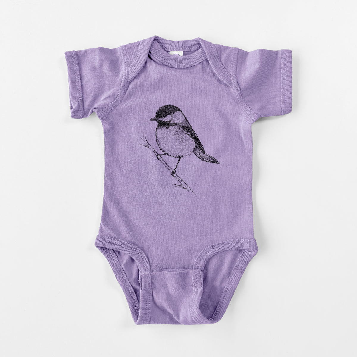 Black-capped Chickadee - Poecile atricapillus - Baby Fine Jersey Bodysuit