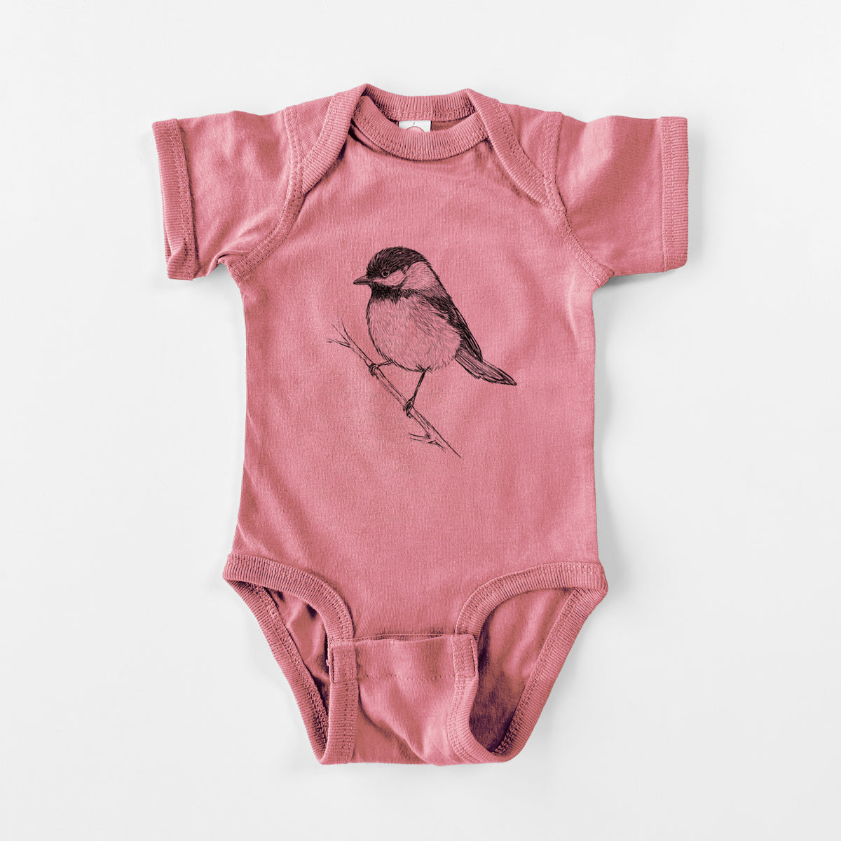 Black-capped Chickadee - Poecile atricapillus - Baby Fine Jersey Bodysuit
