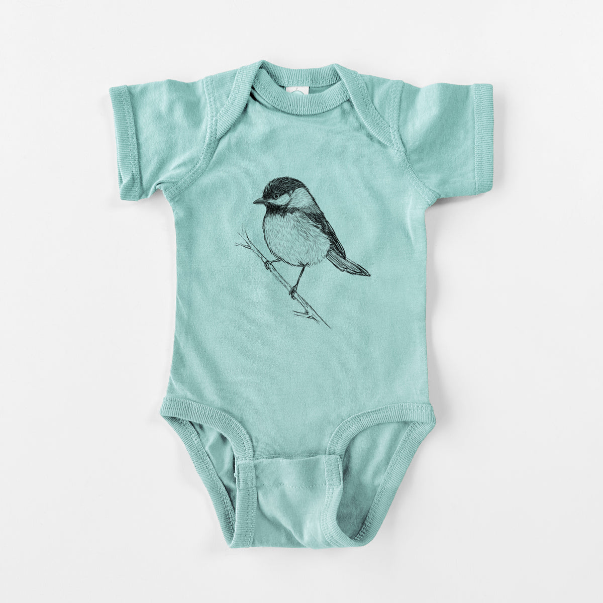 Black-capped Chickadee - Poecile atricapillus - Baby Fine Jersey Bodysuit