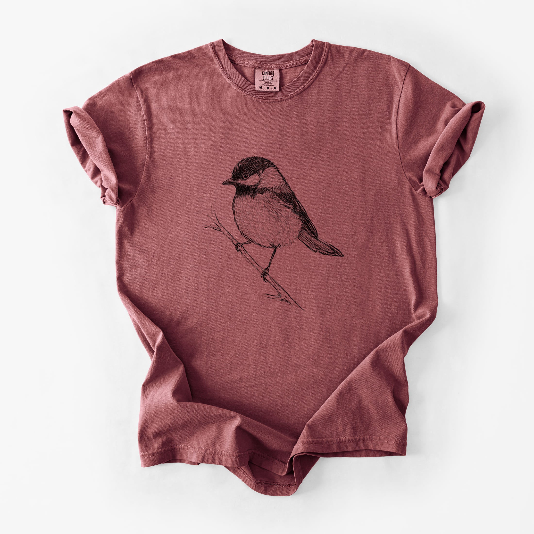 Black-capped Chickadee - Poecile atricapillus - Unisex Comfort Colors Garment-Dyed Heavyweight T-shirt