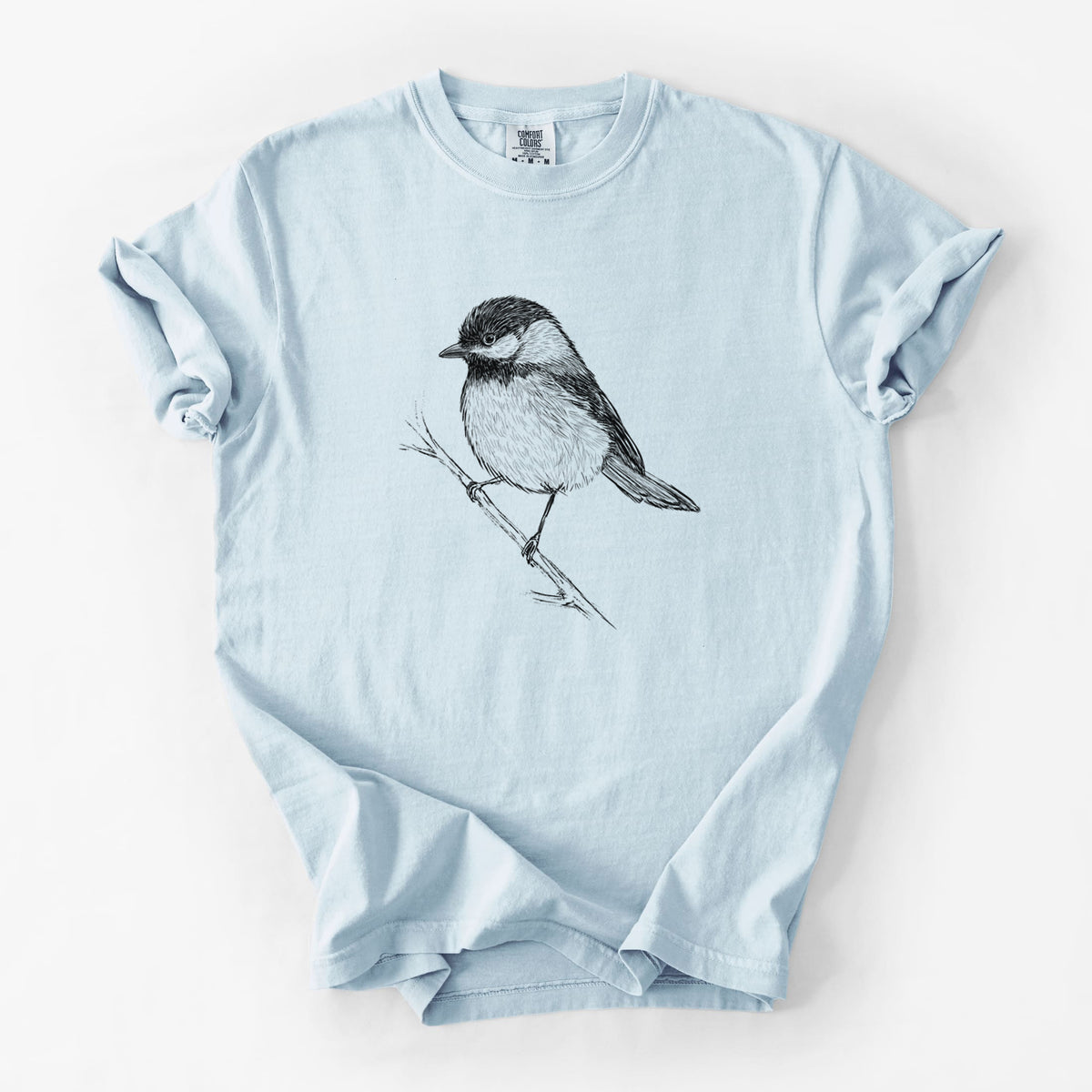 Black-capped Chickadee - Poecile atricapillus - Unisex Comfort Colors Garment-Dyed Heavyweight T-shirt