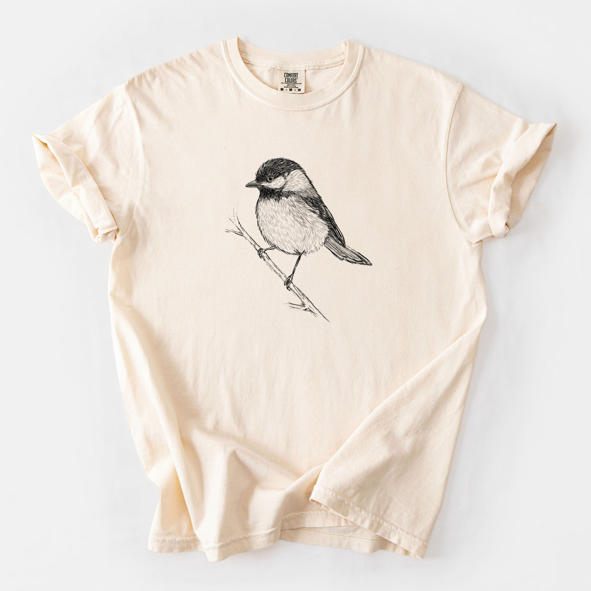 Black-capped Chickadee - Poecile atricapillus - Unisex Comfort Colors Garment-Dyed Heavyweight T-shirt