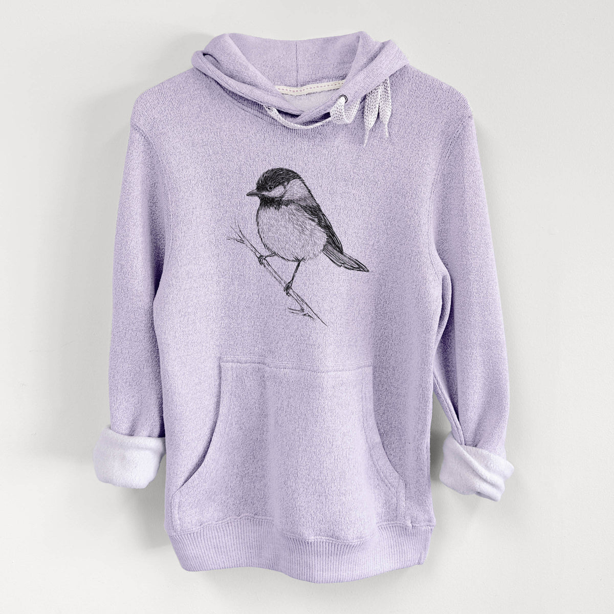 Black-capped Chickadee - Poecile atricapillus - Knit Hoodie