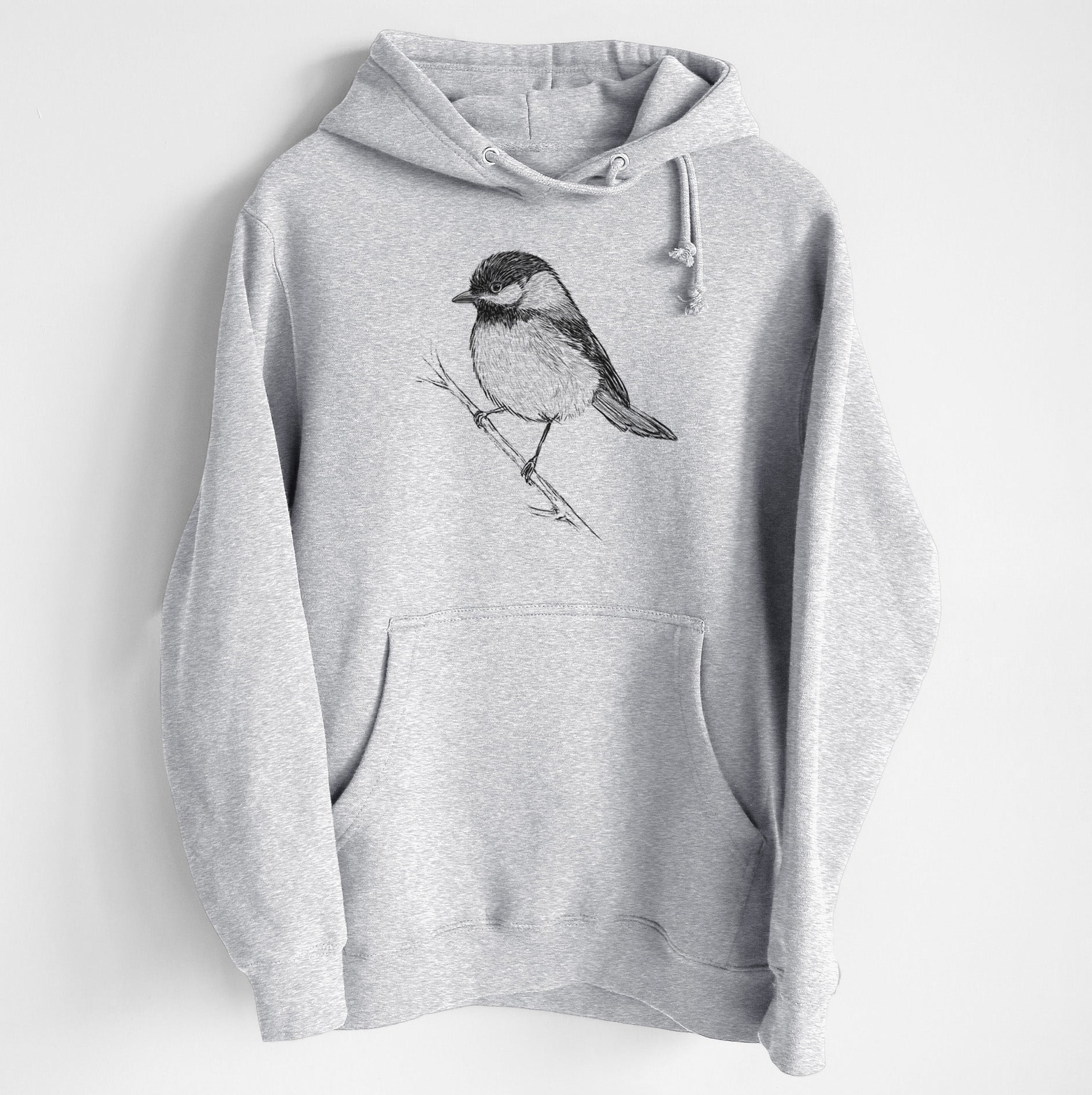 Black-capped Chickadee - Poecile atricapillus - Heavyweight Fleece Hoodie