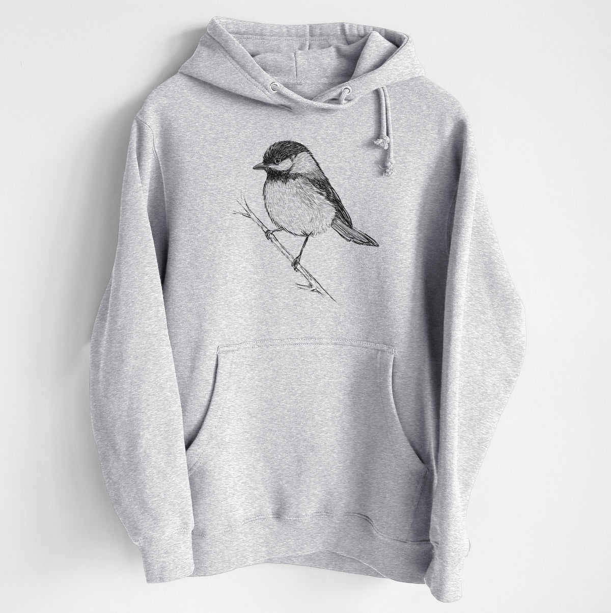 Black-capped Chickadee - Poecile atricapillus - Heavyweight Fleece Hoodie