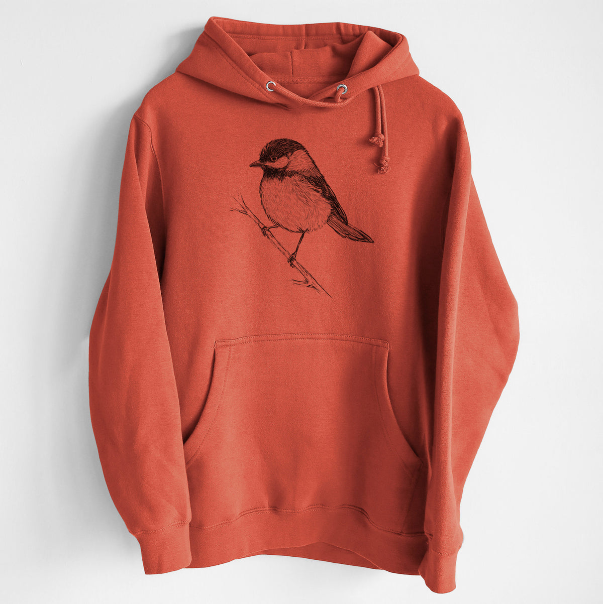Black-capped Chickadee - Poecile atricapillus - Heavyweight Fleece Hoodie