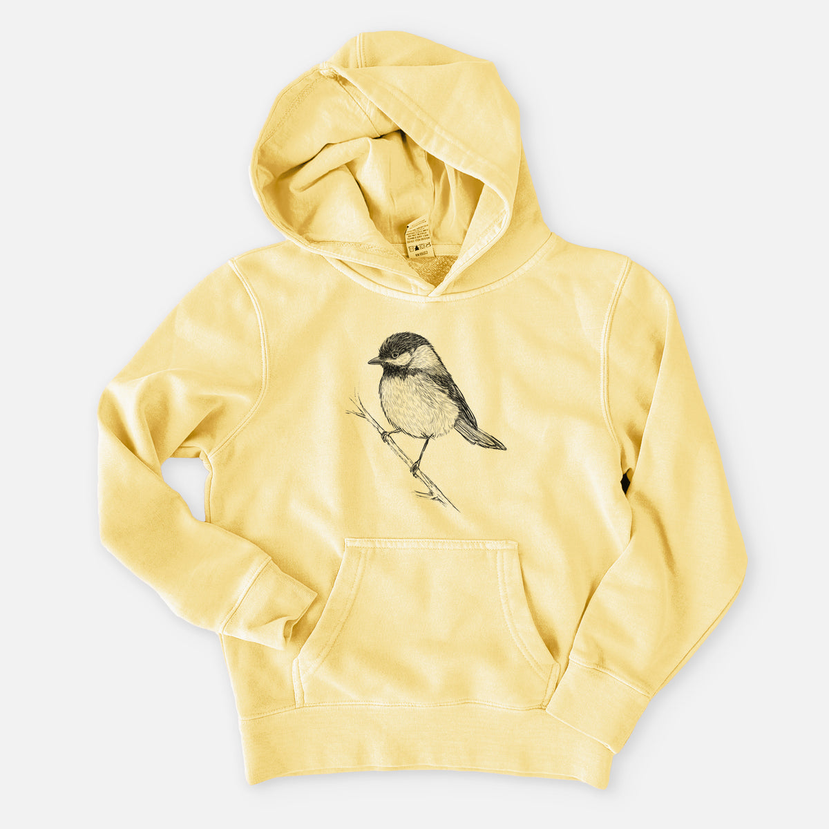 Black-capped Chickadee - Poecile atricapillus - Youth Pigment Dyed Hoodie