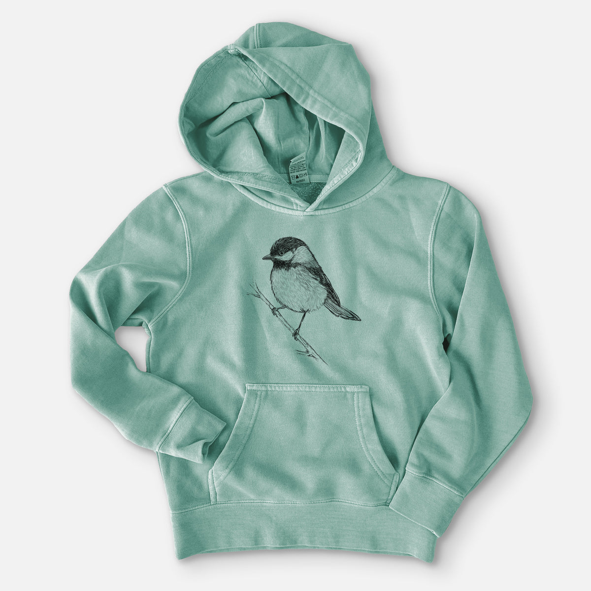 Black-capped Chickadee - Poecile atricapillus - Youth Pigment Dyed Hoodie