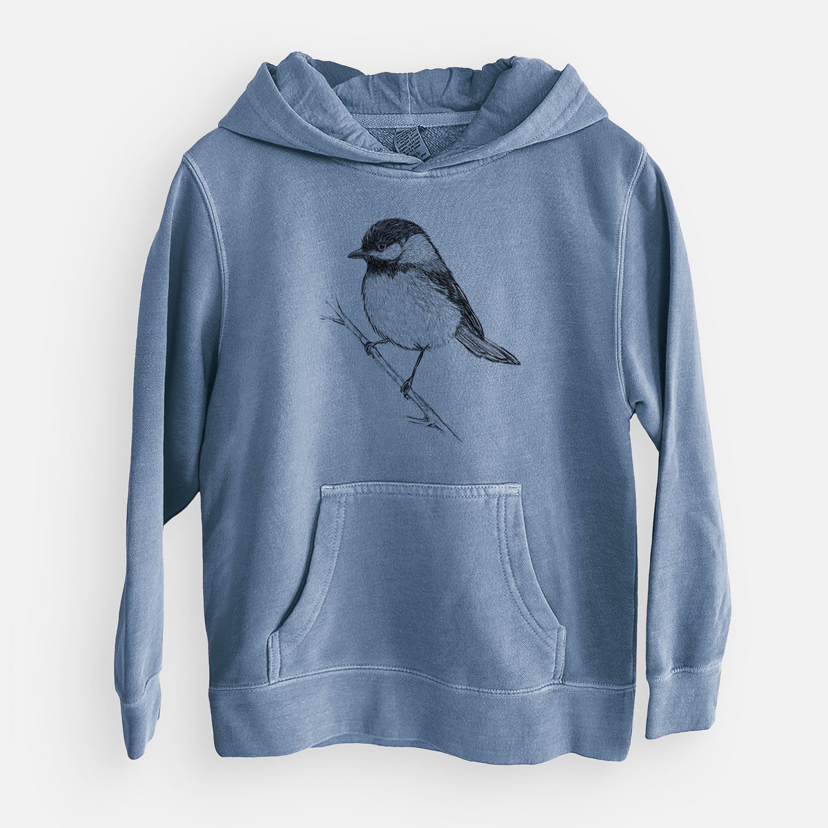 Black-capped Chickadee - Poecile atricapillus - Youth Pigment Dyed Hoodie