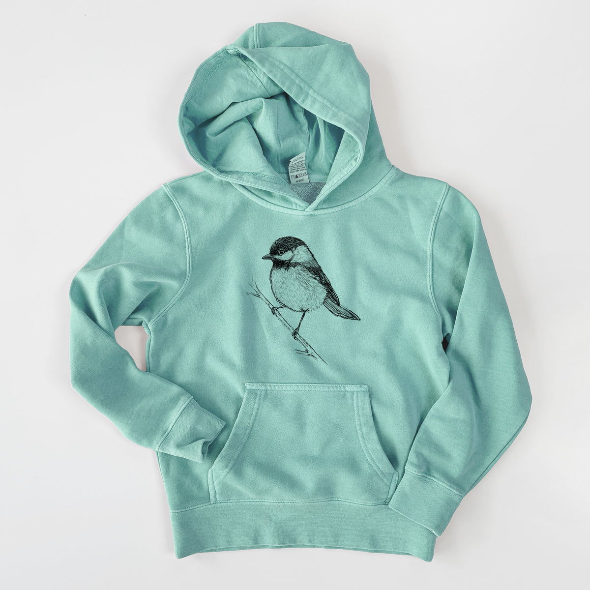 Black-capped Chickadee - Poecile atricapillus - Youth Pigment Dyed Hoodie