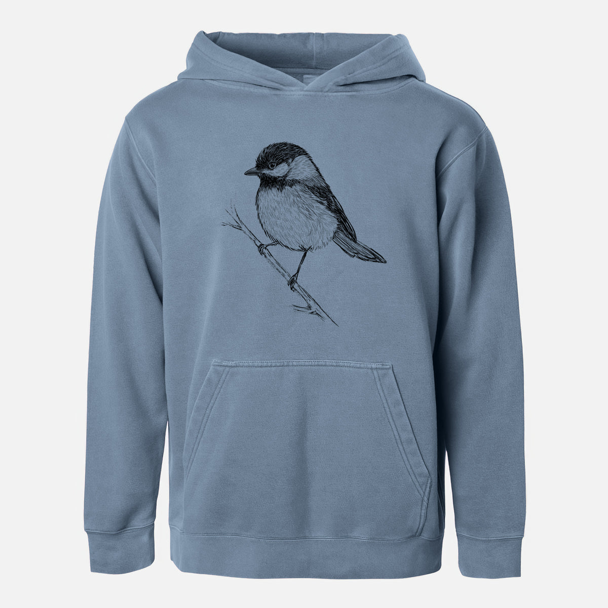 Black-capped Chickadee - Poecile atricapillus - Youth Pigment Dyed Hoodie