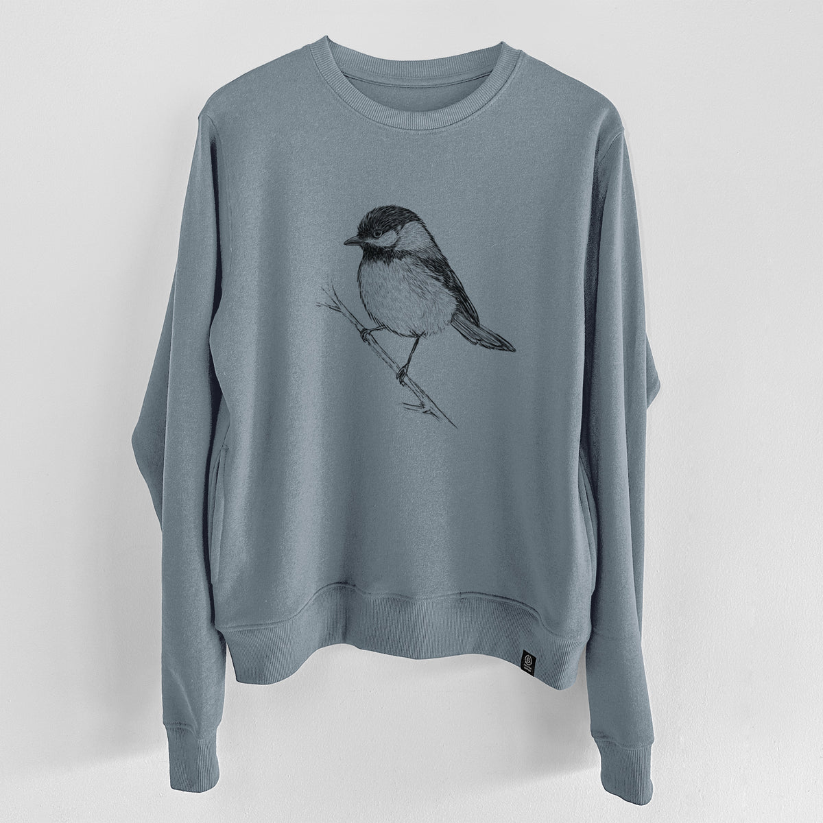 Black-capped Chickadee - Poecile atricapillus  - Unisex Reclaimed Crewneck Sweatshirt