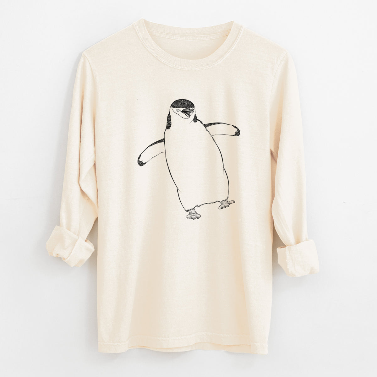 Chinstrap Penguin - Pygoscelis antarcticus - Unisex Comfort Colors 100% Cotton Long Sleeve