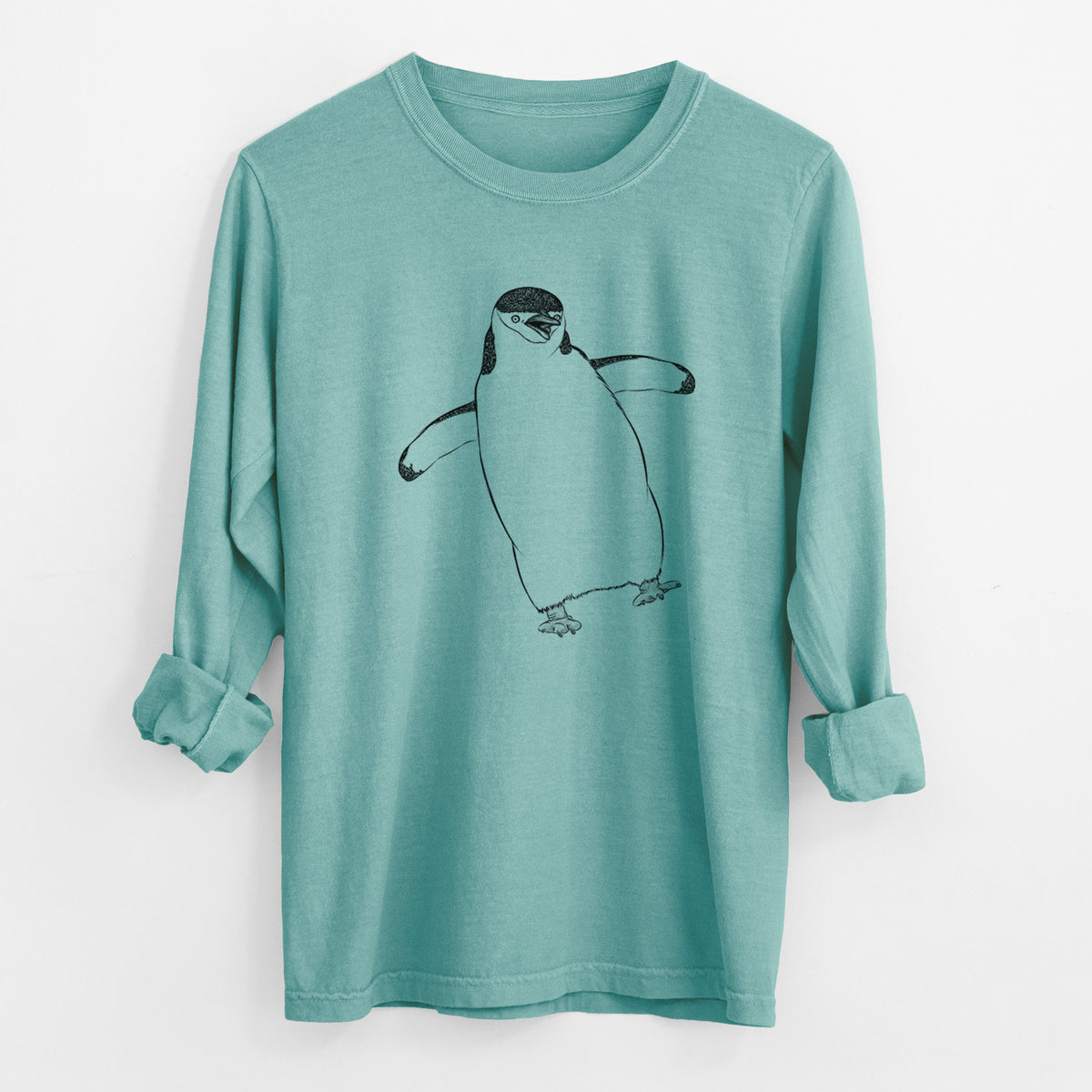 Chinstrap Penguin - Pygoscelis antarcticus - Unisex Comfort Colors 100% Cotton Long Sleeve